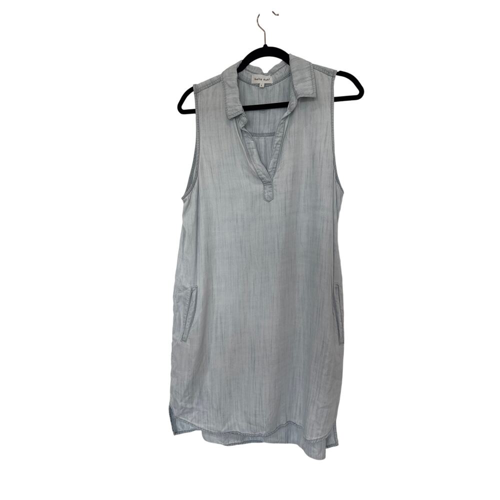 Bella Dahl Sleeveless A-Line Minidress in Light Mist Wash, L